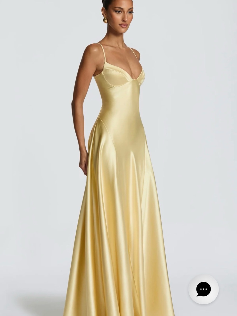 BABYBOO - Asterin Maxi Dress - Satin Evening Gown in Pale Gold - Picture 3 of 6